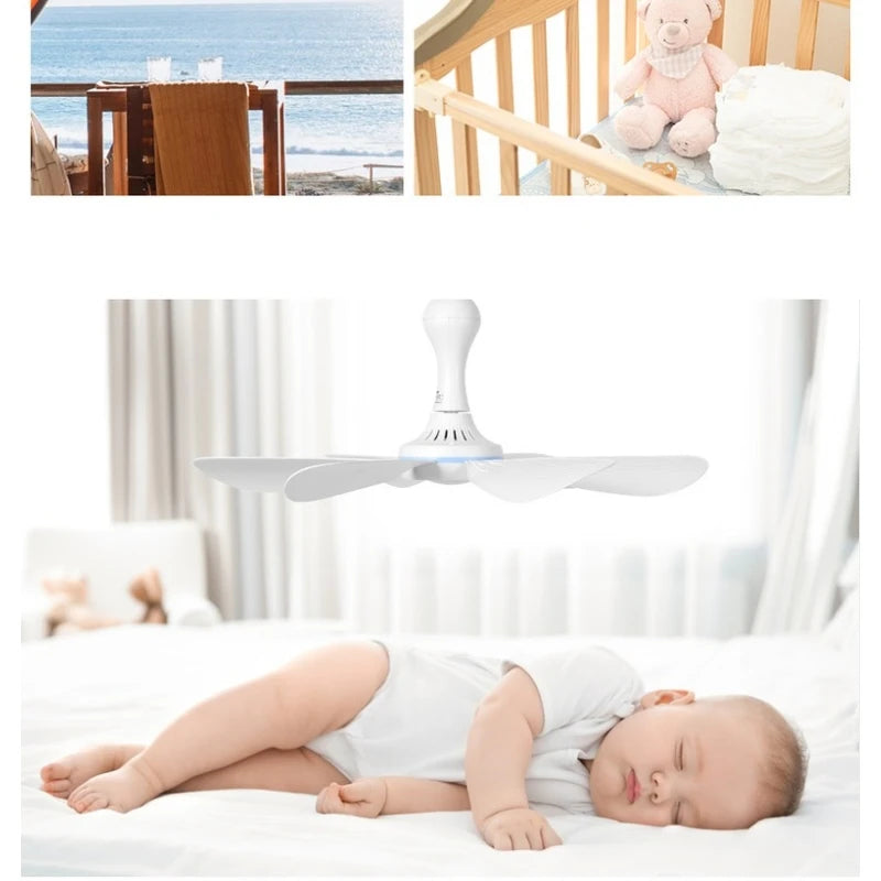 Usb Fan Silent 6 Blade Ceiling 4 Speed Hanging For Camping Bed Outdoor Camper Tents