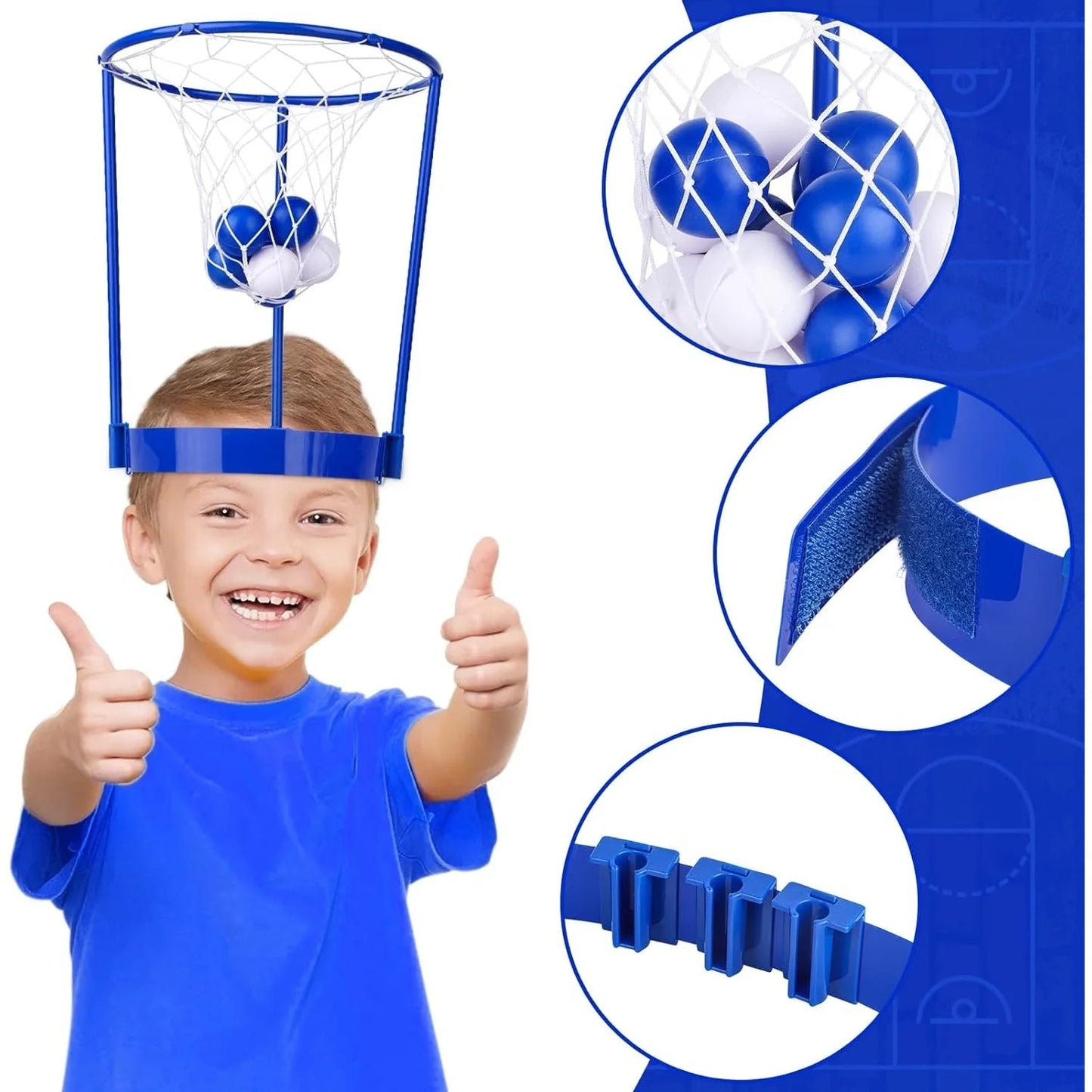 2 Pack Head Hoop Basketball Party Game For Kids Adults Adjustable Net Headband With 20 Balls Fun Gift Birthday