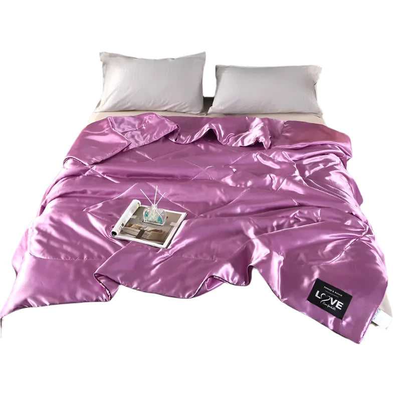 4 Styles Silky Cooling Blanket Thin Quilt Smooth Comforter Bed Cover
