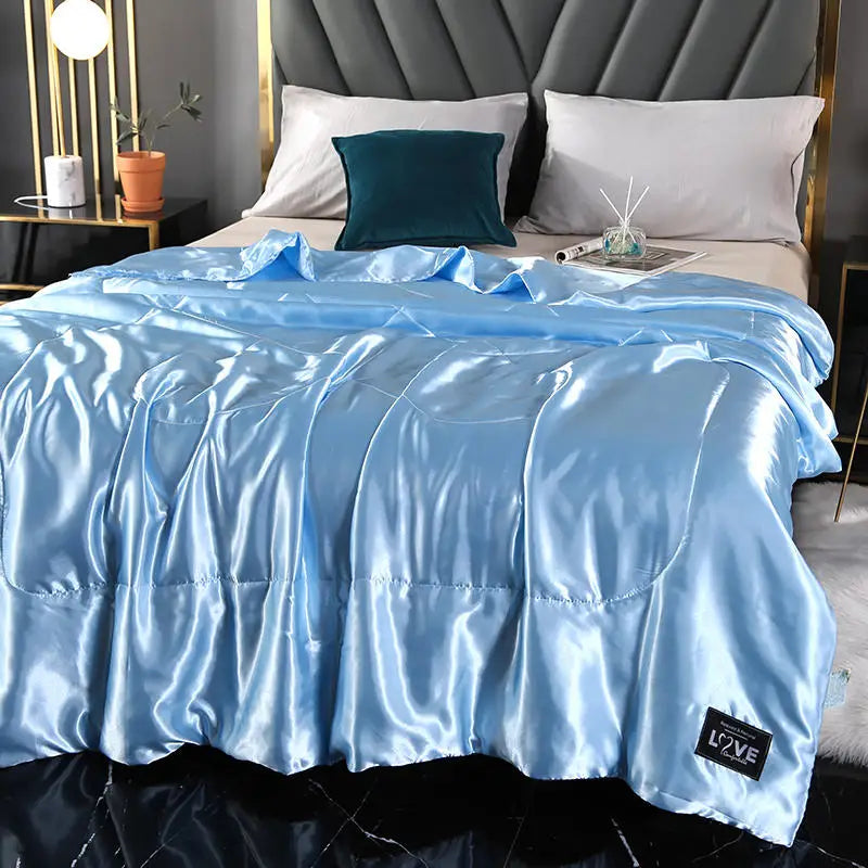 4 Styles Silky Cooling Blanket Thin Quilt Smooth Comforter Bed Cover