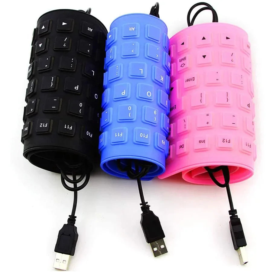 Foldable Silicone Keyboard Usb Wired 85 Keys Waterproof Rollup Silent Typing Soft Touch For Pc Notebook Laptop