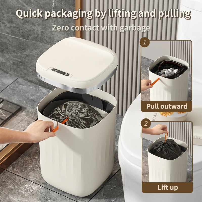 24L Smart Sensor Trash Can Bathroom Electronic Garbage Bucket Automatic Intelligent Dustbin For Kitchen Toilet Wastebask