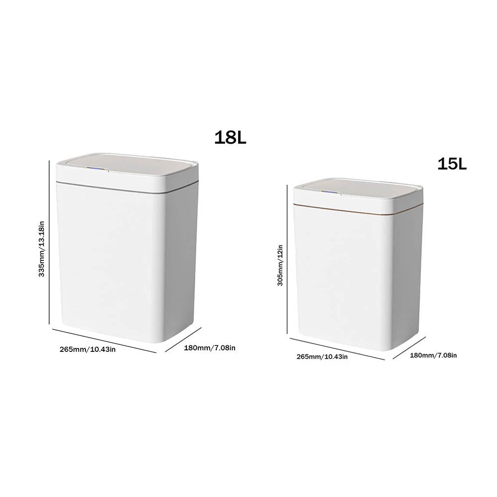 15/18L Smart Sensor Trash Can Waterproof Intelligent Touchless Quiet Auto Motion Rubbish For Kitchen Bathroom