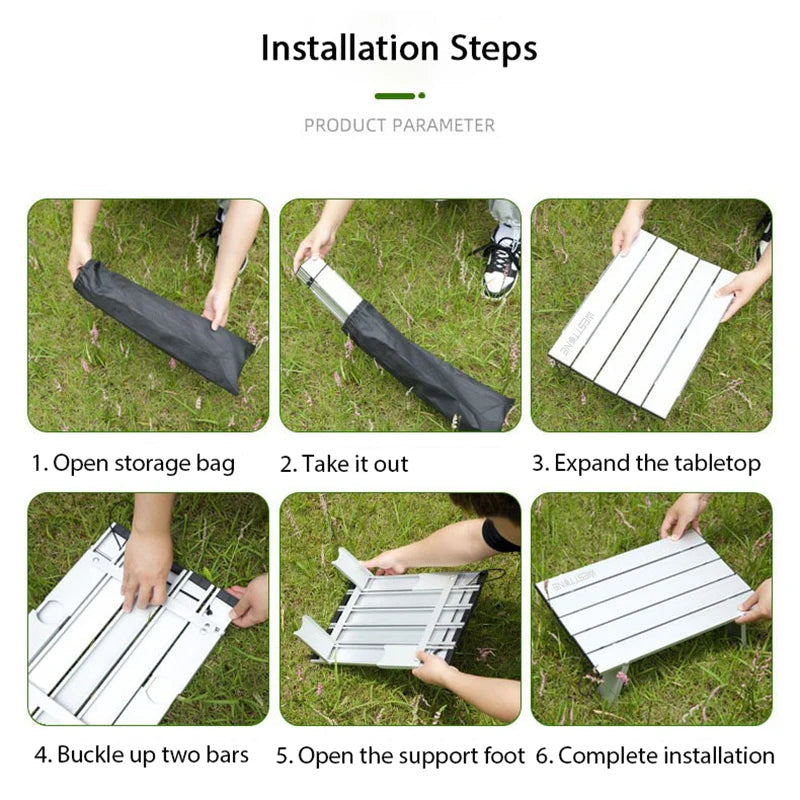 Westtune Mini Camping Table Ultralight Portable Aluminum Alloy Outdoor Roll Up Folding For Backpacking Picnic Bbq