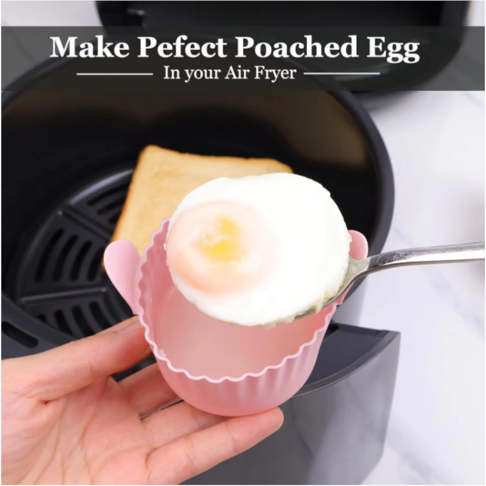 Silicone Air Fryer Egg Poacher Cupcake Baking Cups Ramekins Ovens Basket