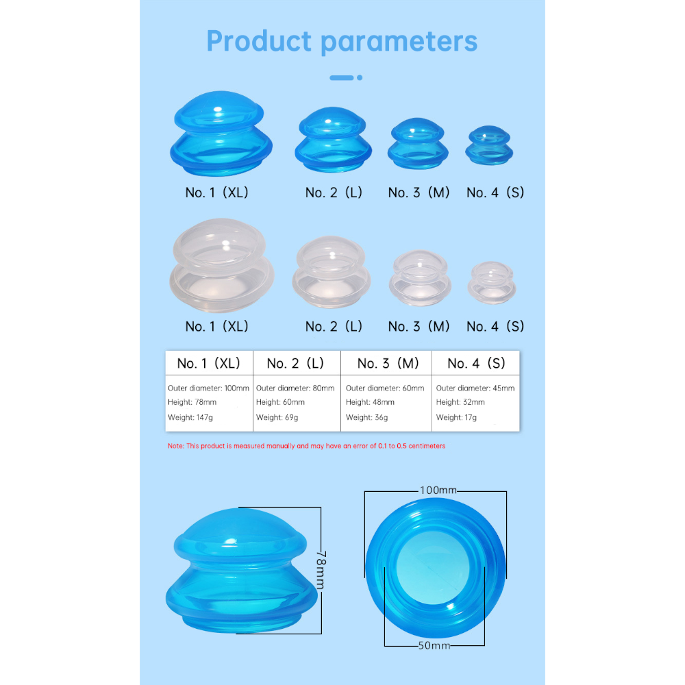 Silicone Cupping Set Suction Cups Vacuum Jars Therapy Slimming Body Face Massage Anti Cellulite Weight Loss
