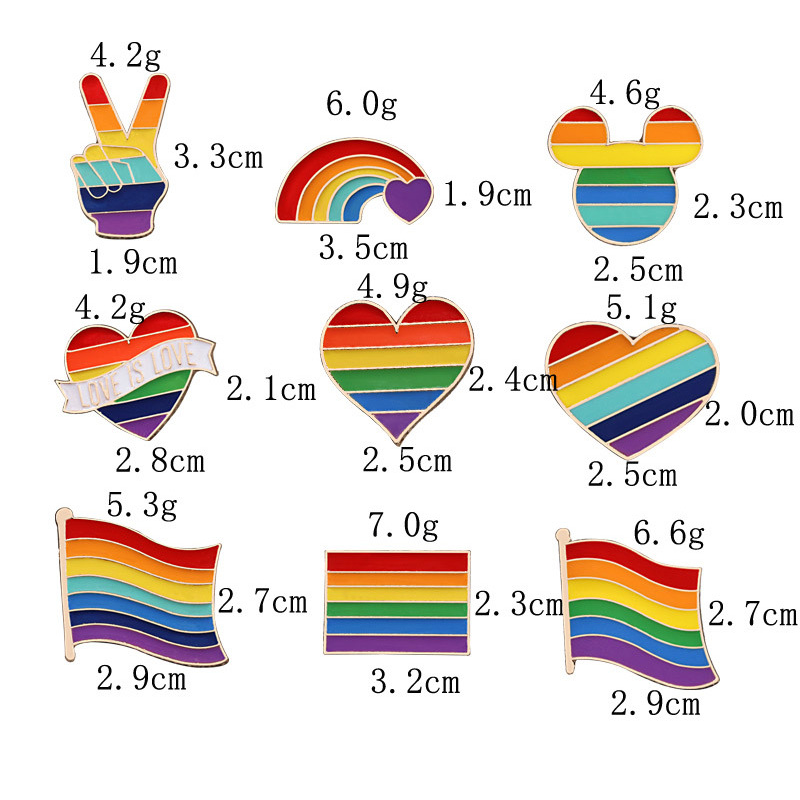 Six Colour Rainbow Corsage Metal Badge Brooch Pin Coat Accessories Jewelry Female