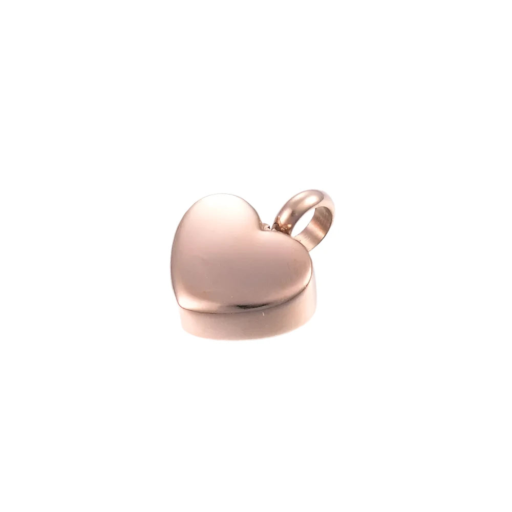 Small Heart Cremation Urn Necklace Stainless Steel Memorial Ash Pendant Jewelry