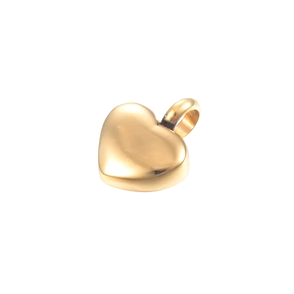Small Heart Cremation Urn Necklace Stainless Steel Memorial Ash Pendant Jewelry