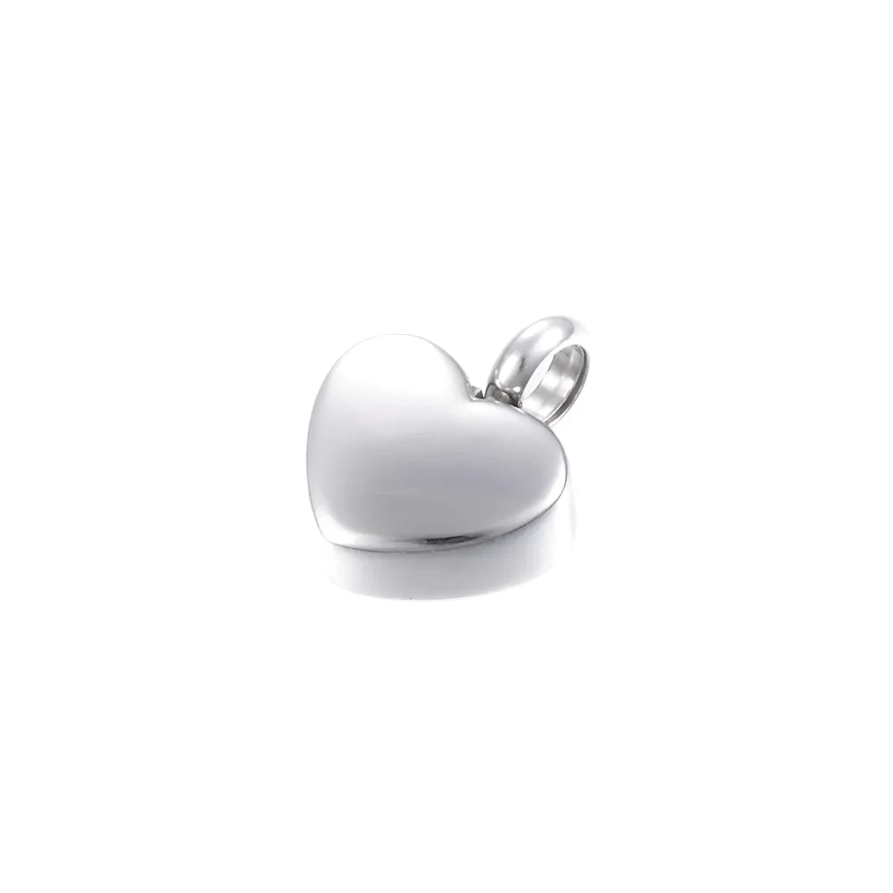 Small Heart Cremation Urn Necklace Stainless Steel Memorial Ash Pendant Jewelry