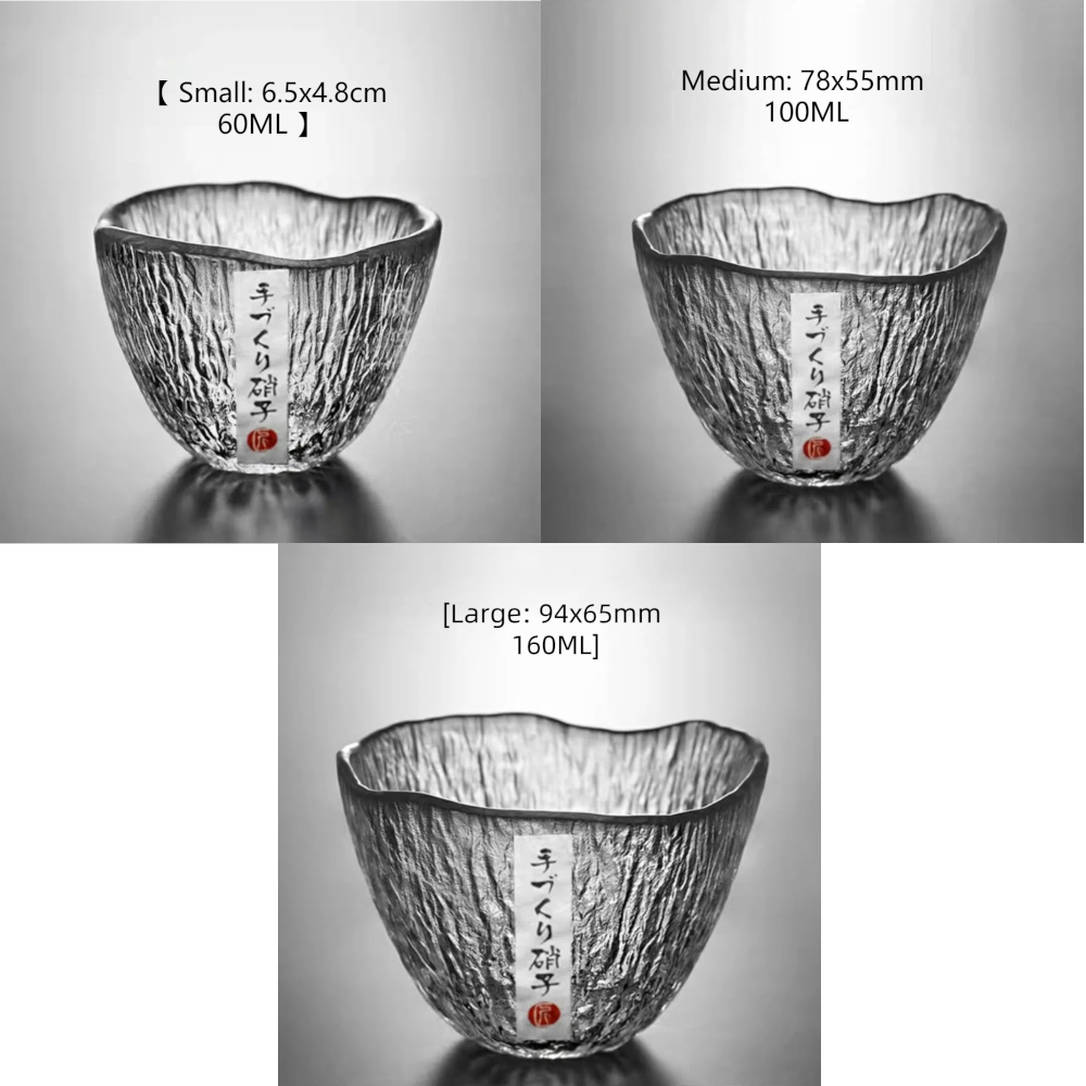 Small Personal Cup Tea Tasting Hammer Patterned Kung Fu Heat Resistant Glass Single