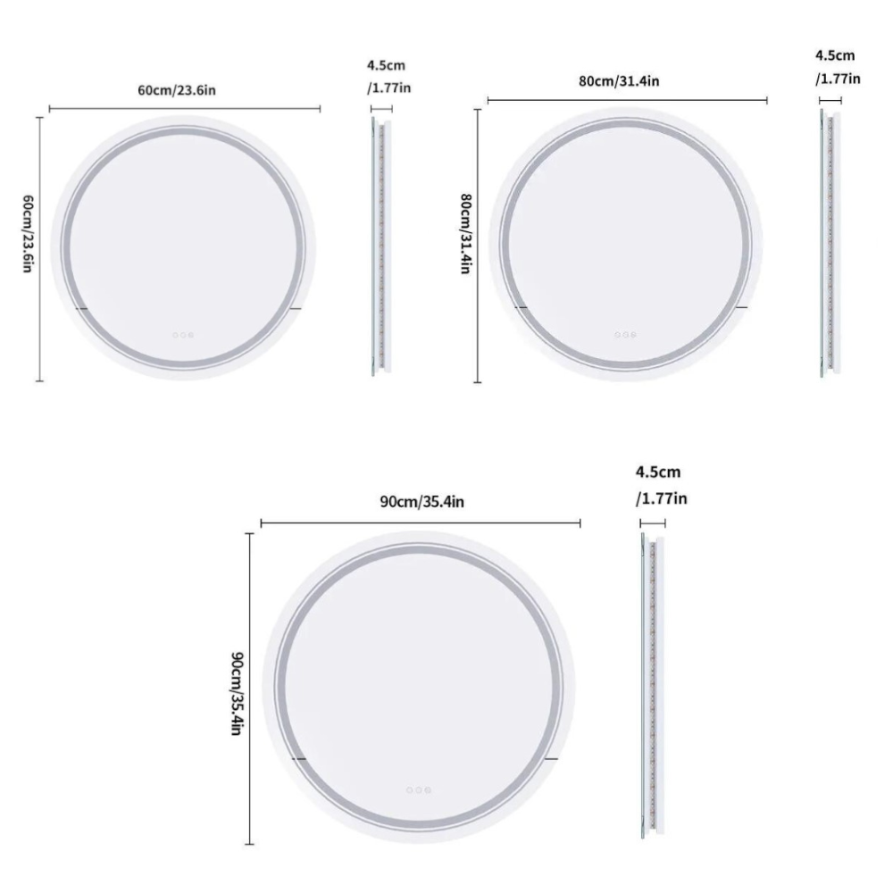 Smart Led Light Dimmable Mirror For Bathroom