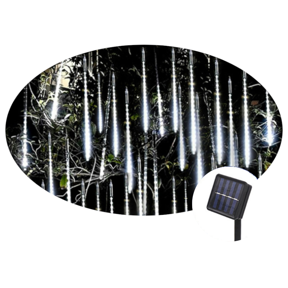 Solar Led Meteor Shower Rain Lights Holiday String Waterproof Garden