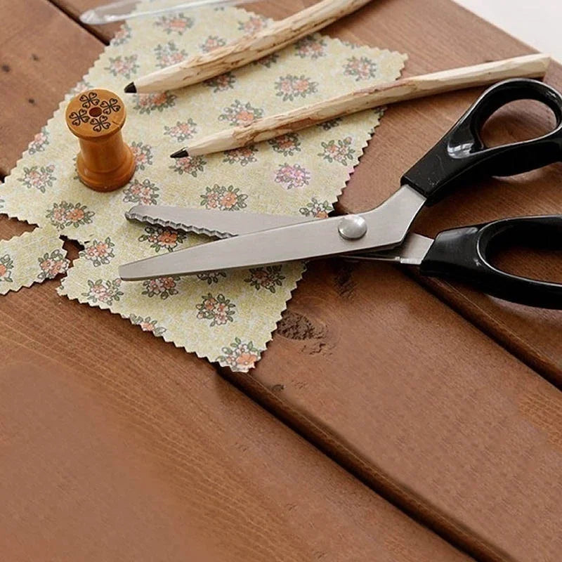 Stainless Steel Shears Lace Scissor Professional Dressmaking Zig Zag Cut Tailor Clothing Fabric Leather Serrated Sewing