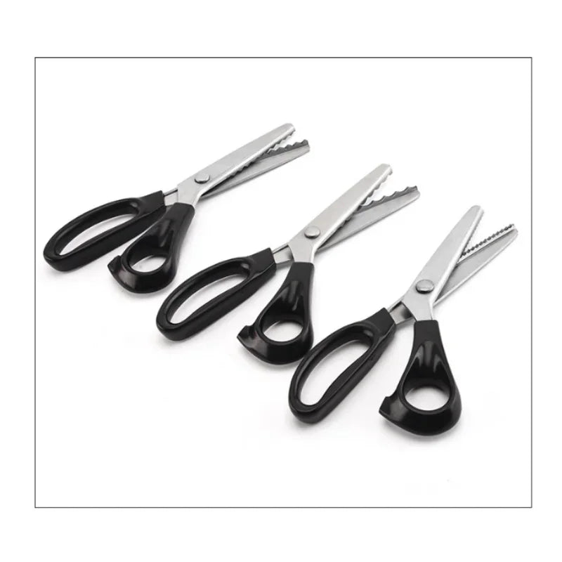 Stainless Steel Shears Lace Scissor Professional Dressmaking Zig Zag Cut Tailor Clothing Fabric Leather Serrated Sewing