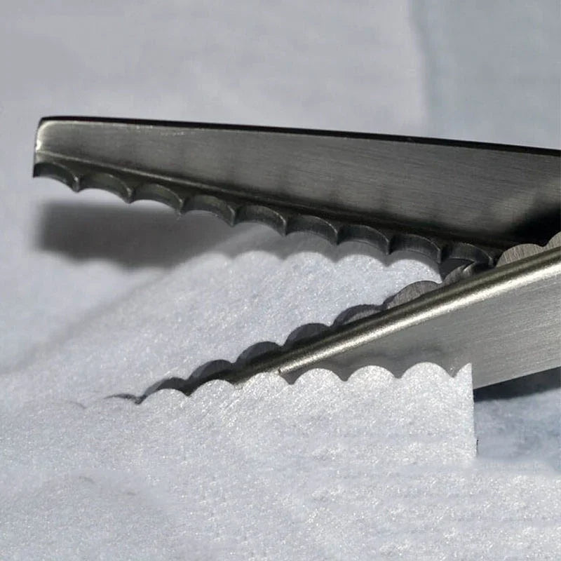 Stainless Steel Shears Lace Scissor Professional Dressmaking Zig Zag Cut Tailor Clothing Fabric Leather Serrated Sewing