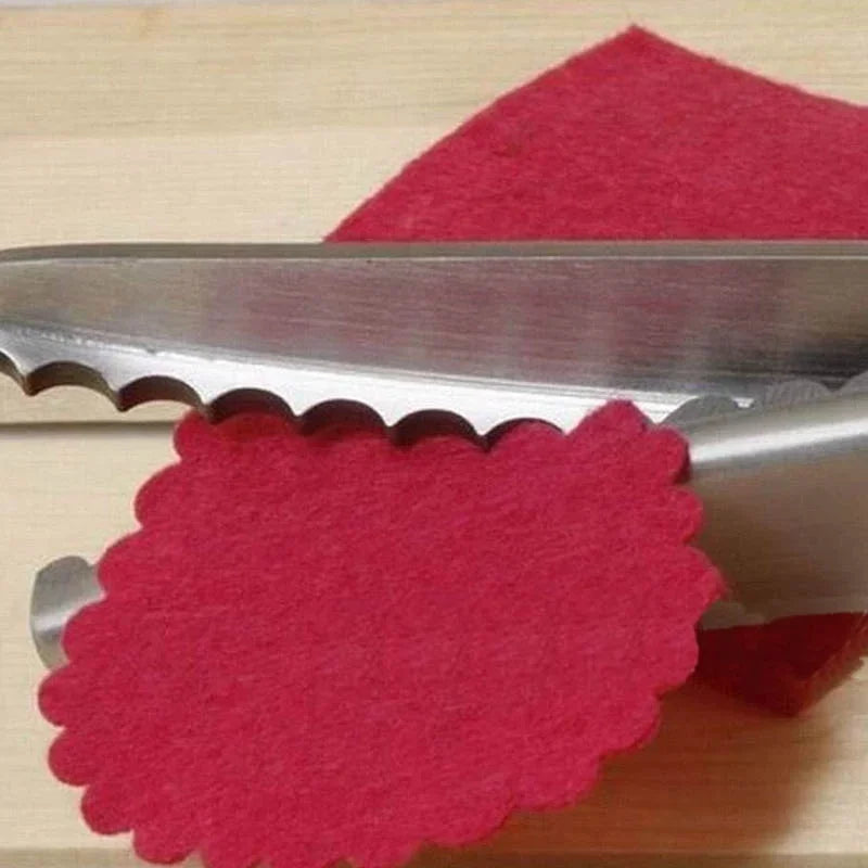 Stainless Steel Shears Lace Scissor Professional Dressmaking Zig Zag Cut Tailor Clothing Fabric Leather Serrated Sewing