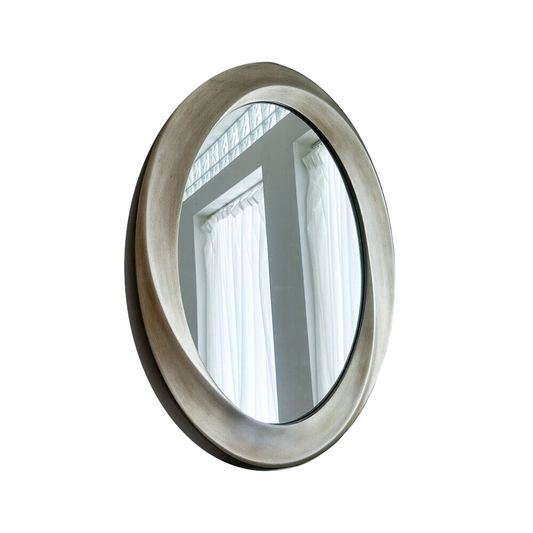 Swirl Style Oval Antique Gold Hanging Mirror