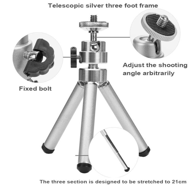 Compact Telescopic Tripod For Dslr And Action Cameras With Aluminium Alloy Design