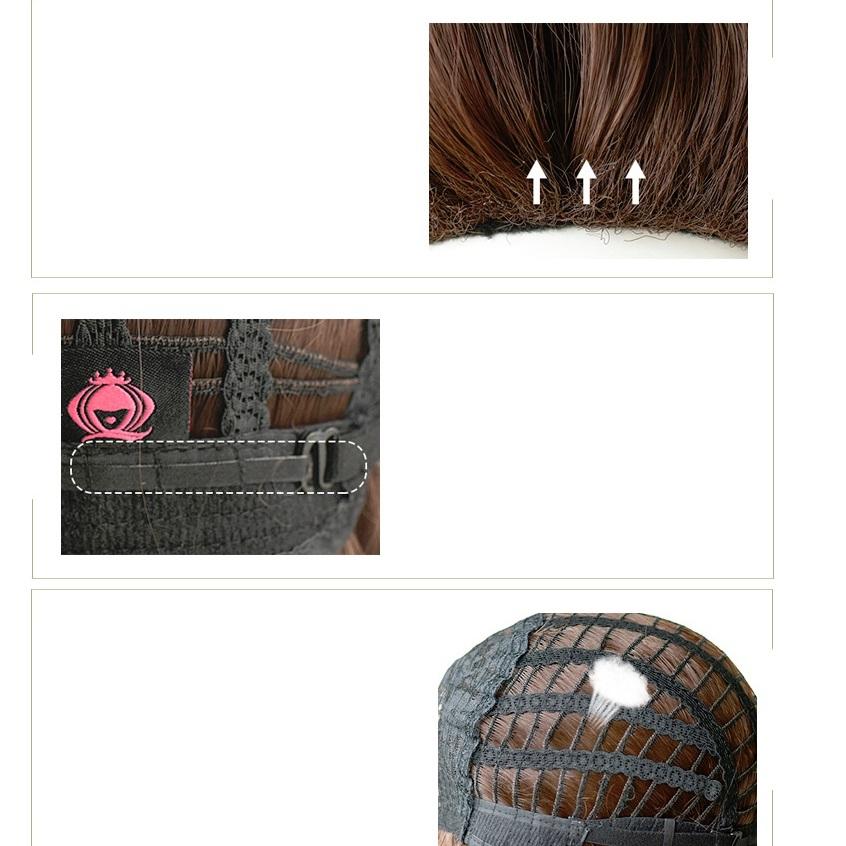 54Cm Natural Fluffy Wool Wig With Stylish Bangs For A Full Lush Look