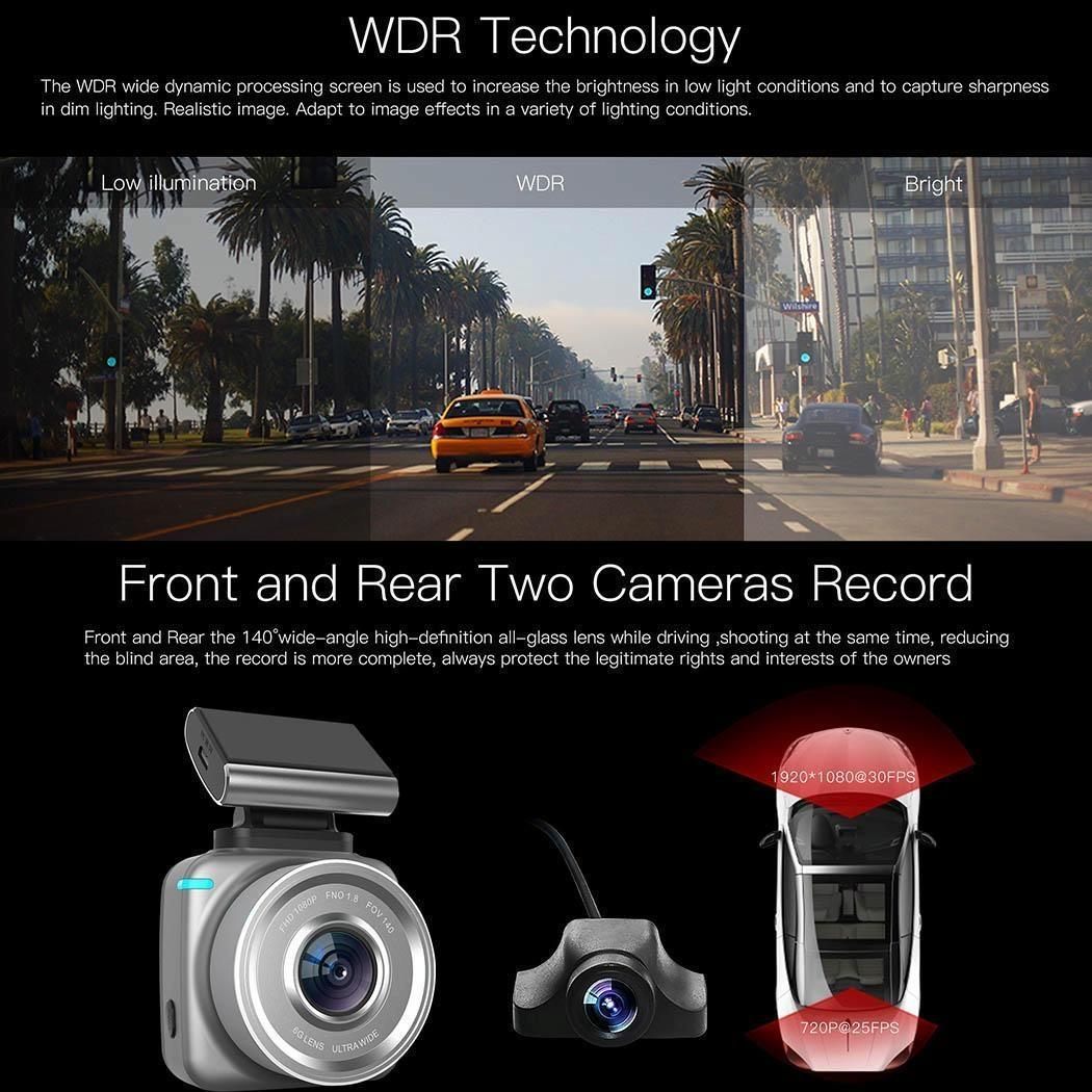 1296P Full High Definition Radar Detector With Wifi And Magnetic Mount For Car Dash Cam