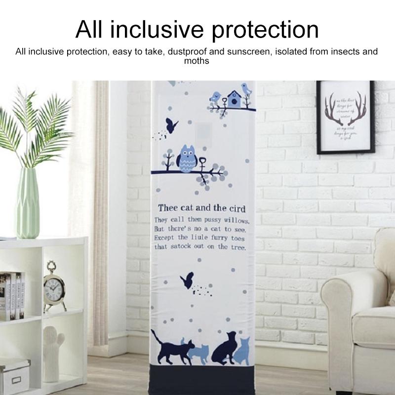 All Inclusive Fabric Dust Cover For Vertical Cabinet Air Conditioners Cat And Bird Design