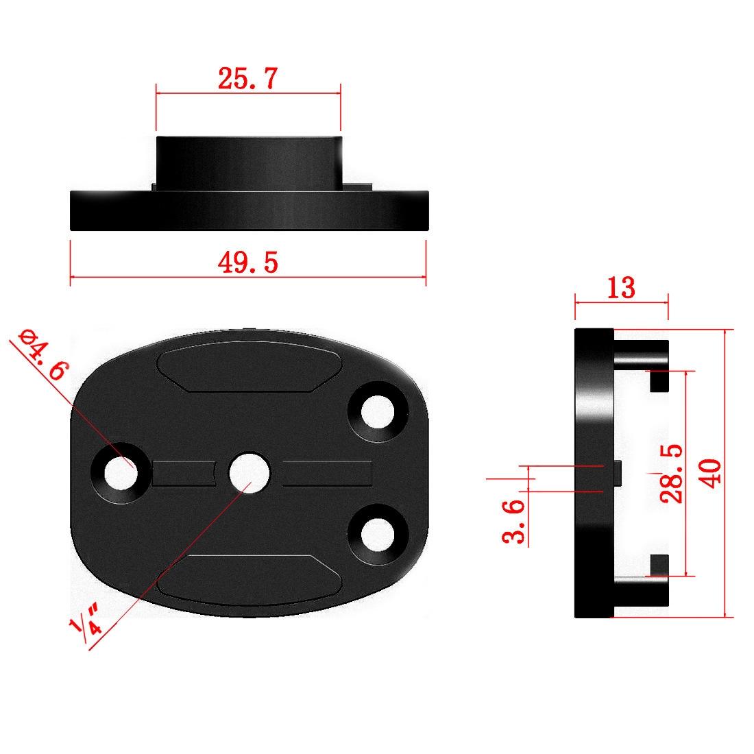 Aluminum Quick Release Tripod Mount For Sports Camera 4 Holes Easy Attachment