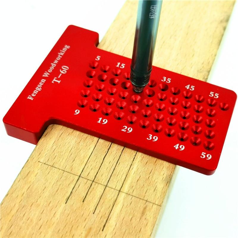 Precision T Shaped Woodworking Marking Ruler Ideal For Accurate Hole Measurements