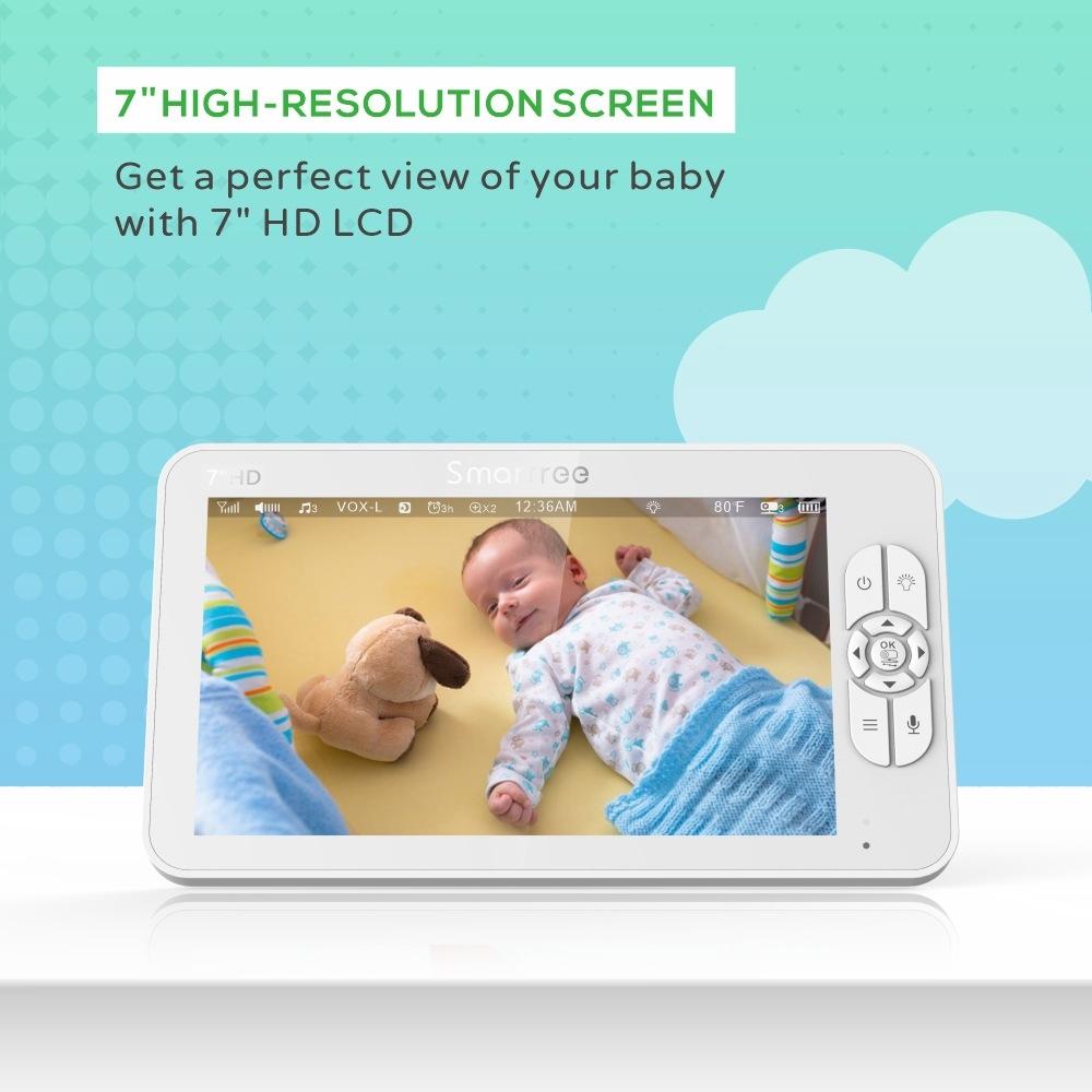7 Wireless Baby Monitor With Temperature Sensor And Two Way Audio Communication