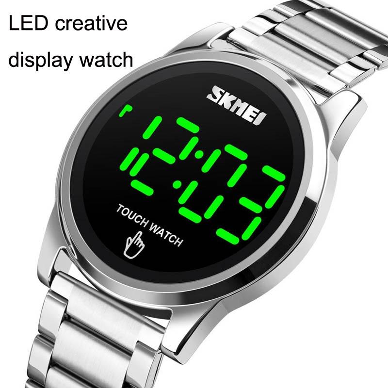 Veile Studios Men Electronic Sports Watch Versatile Steel Belt Gold