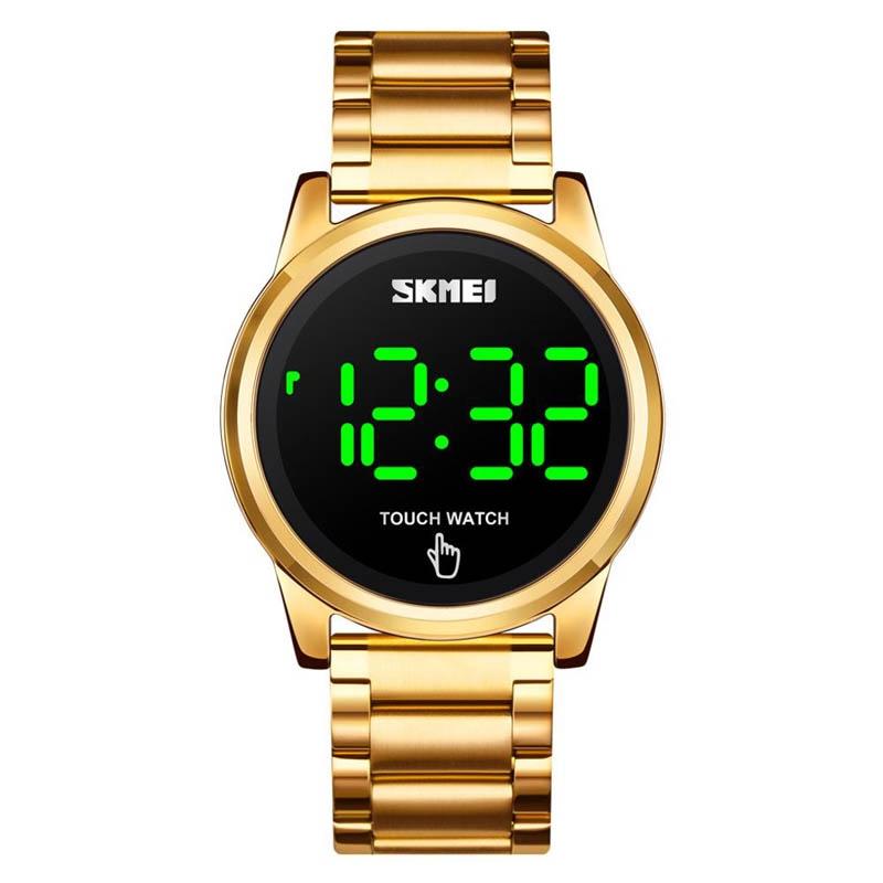 Veile Studios Men Electronic Sports Watch Versatile Steel Belt Gold