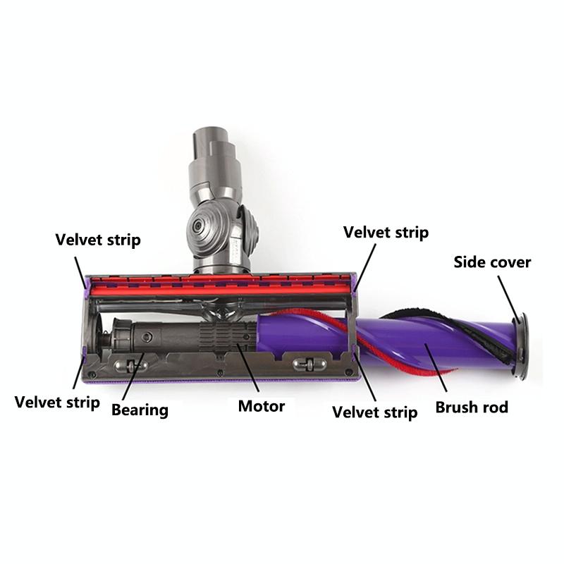 Direct Drive Suction Head For Dyson V8 V10 Vacuum Cleaner 50W Motor Triangle Design