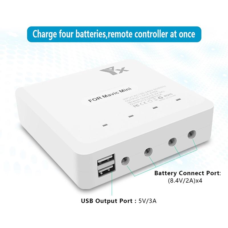 Six Port Usb Charger Hub For Dji Mavic Mini Battery And Controller Charging