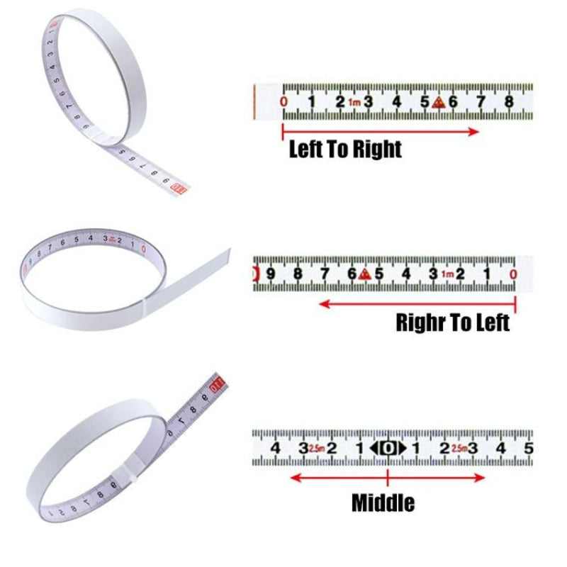 Self Adhesive Steel Ruler With 2M Tape Measure Sticky Scale