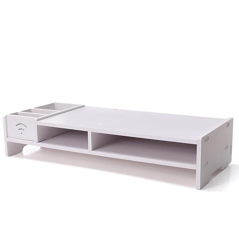 Versatile Desktop Monitor Stand Sturdy Wood Riser For Laptop Notebook And Tv