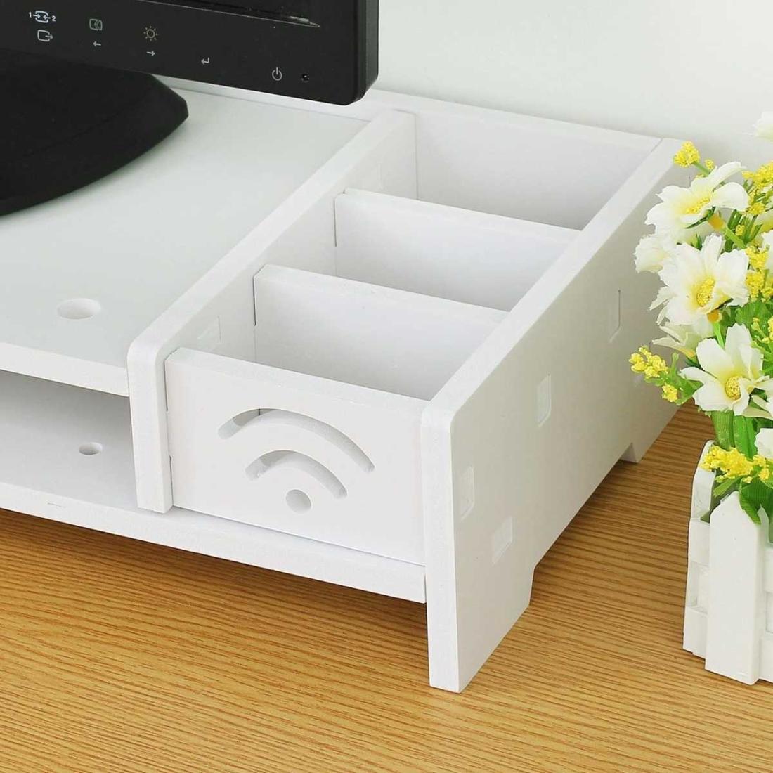 Versatile Desktop Monitor Stand Sturdy Wood Riser For Laptop Notebook And Tv