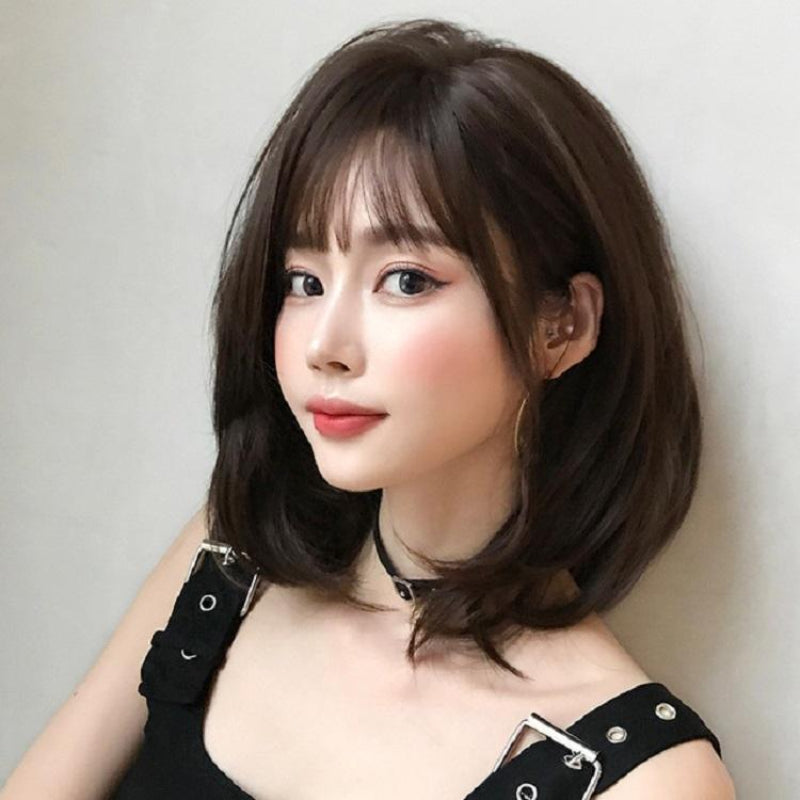 40Cm Honey Pudding Shoulder Length Wig For Round Face