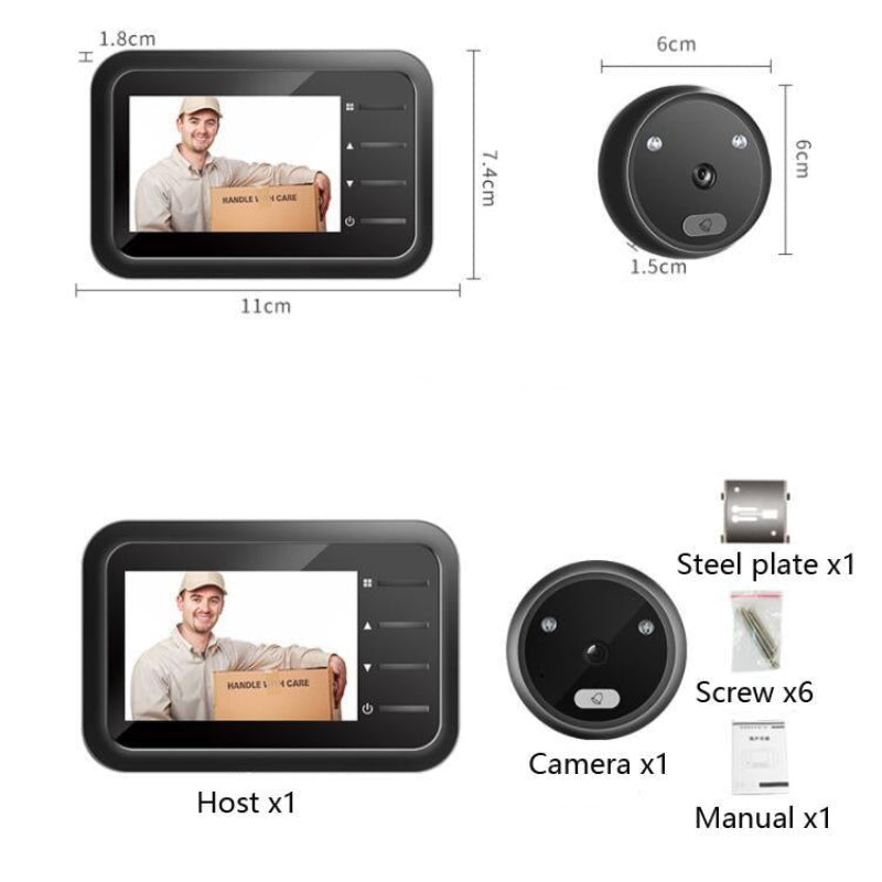 Smart Cat Eye Video Doorbell With High Definition Display And Night Vision