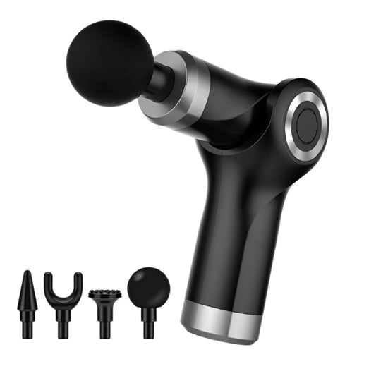 Electric Shock Muscle Massage Gun Foldable Black Pocket Compact Design