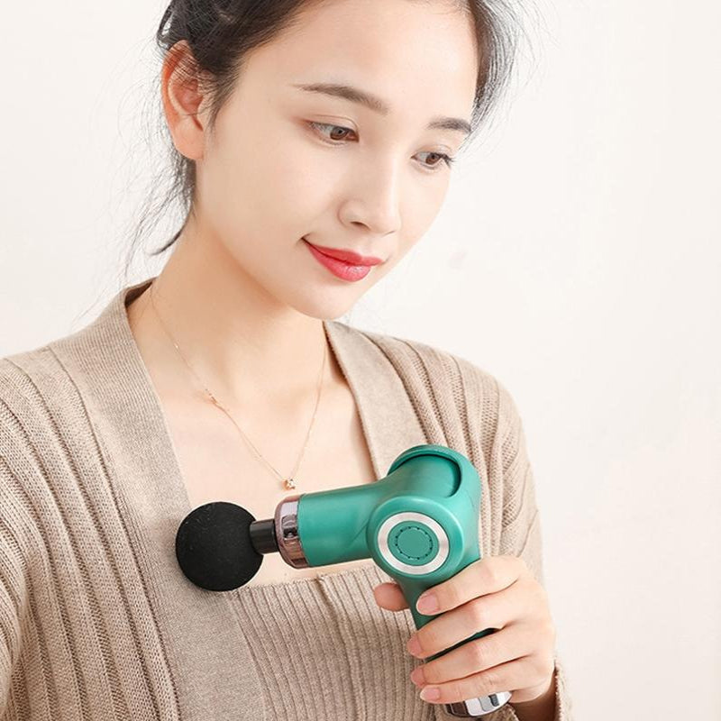 Red Folding Electric Shock Muscle Massage Gun Pocket Fascia Device