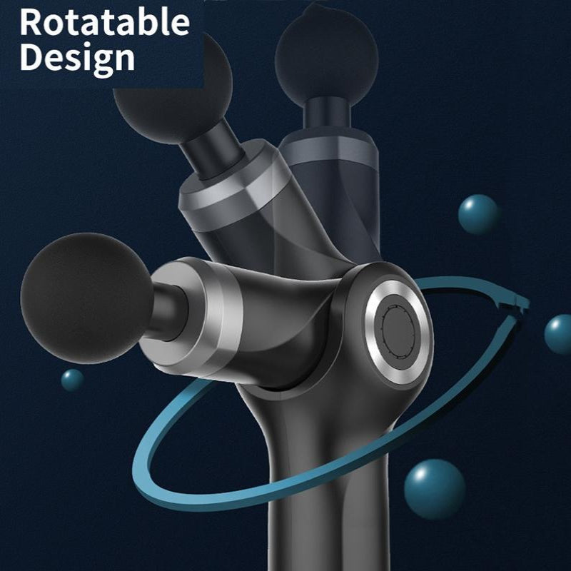 Blue Folding Electric Muscle Massage Gun With Lcd Screen For Deep Tissue Relief