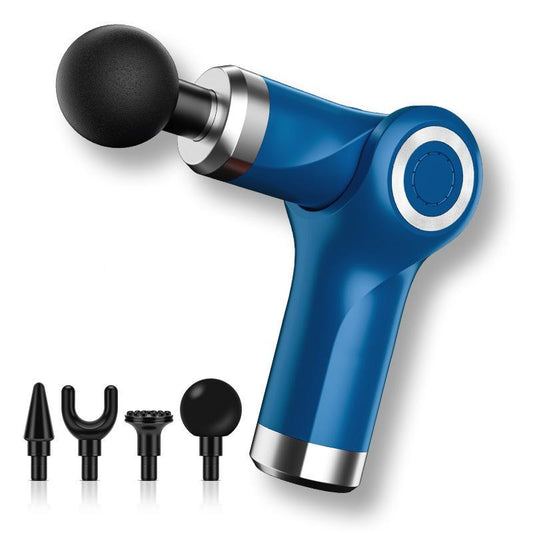 Blue Folding Electric Muscle Massage Gun With Lcd Screen For Deep Tissue Relief