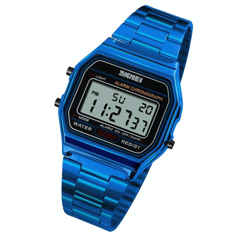 Veile Studios Waterproof Steel Band Electronic Watch For Men Lightweight Business Use