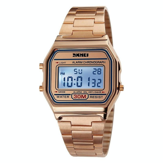 Veile Studios Lightweight Waterproof Men Electronic Watch With Steel Band