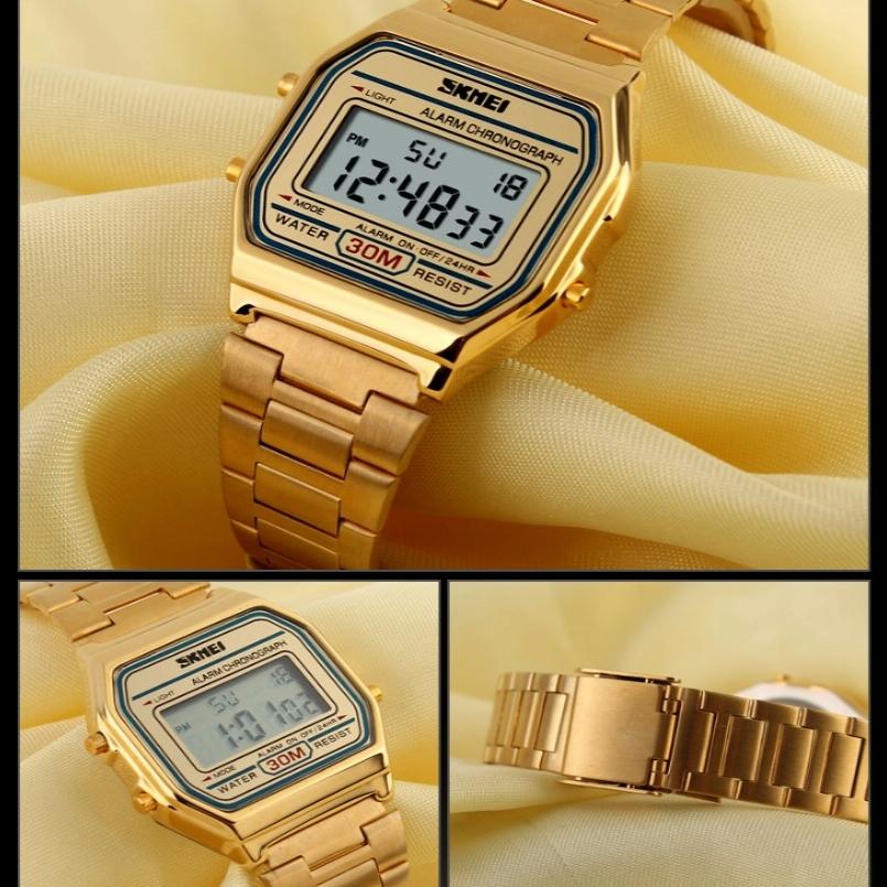 Veile Studios Lightweight Waterproof Men Electronic Watch With Steel Band