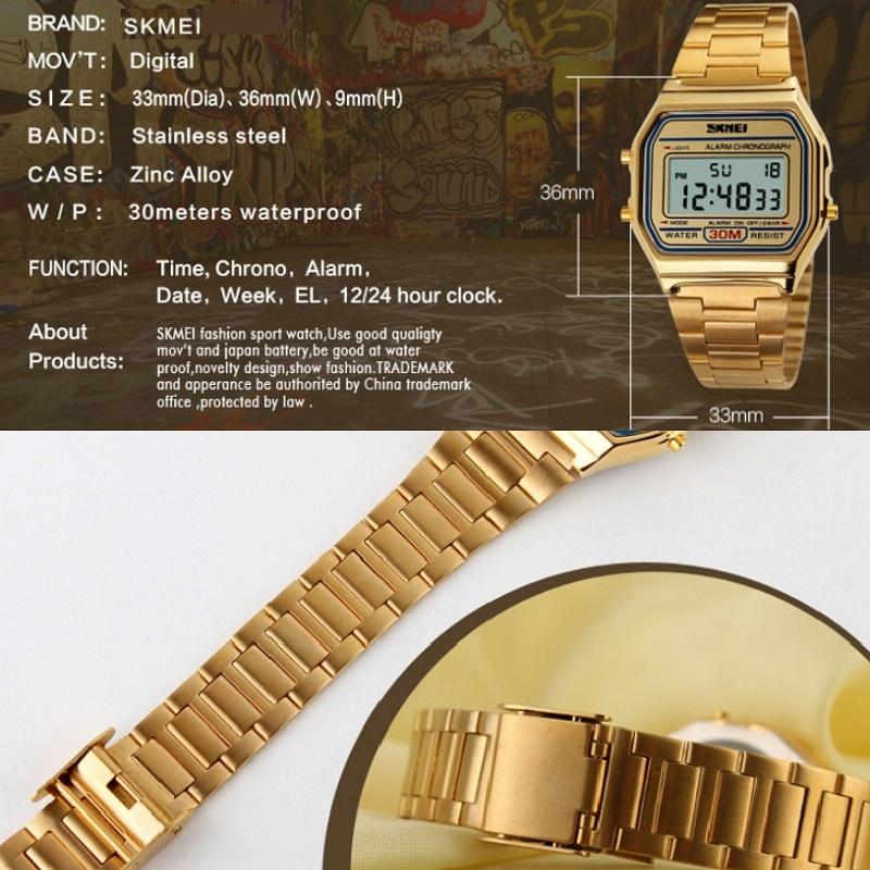 Veile Studios Lightweight Waterproof Men Electronic Watch With Steel Band