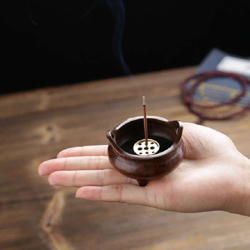 Antique Incense Burner Pure Copper Binaural Small Indoor For Various Types