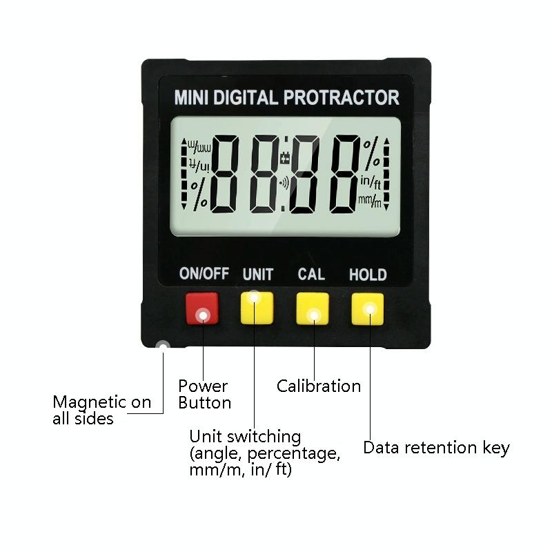 Digital Inclinometer Protractor With Mag - Netic Angle Ruler