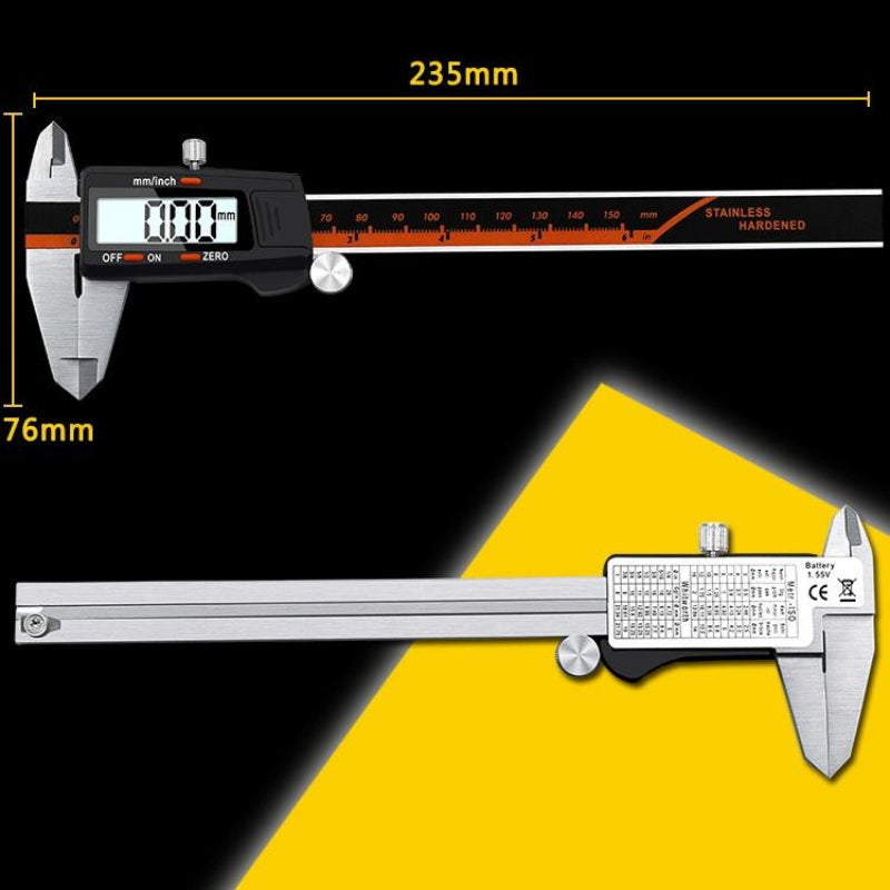 Digital Display Vernier Caliper 0 150Mm Stainless Steel Body