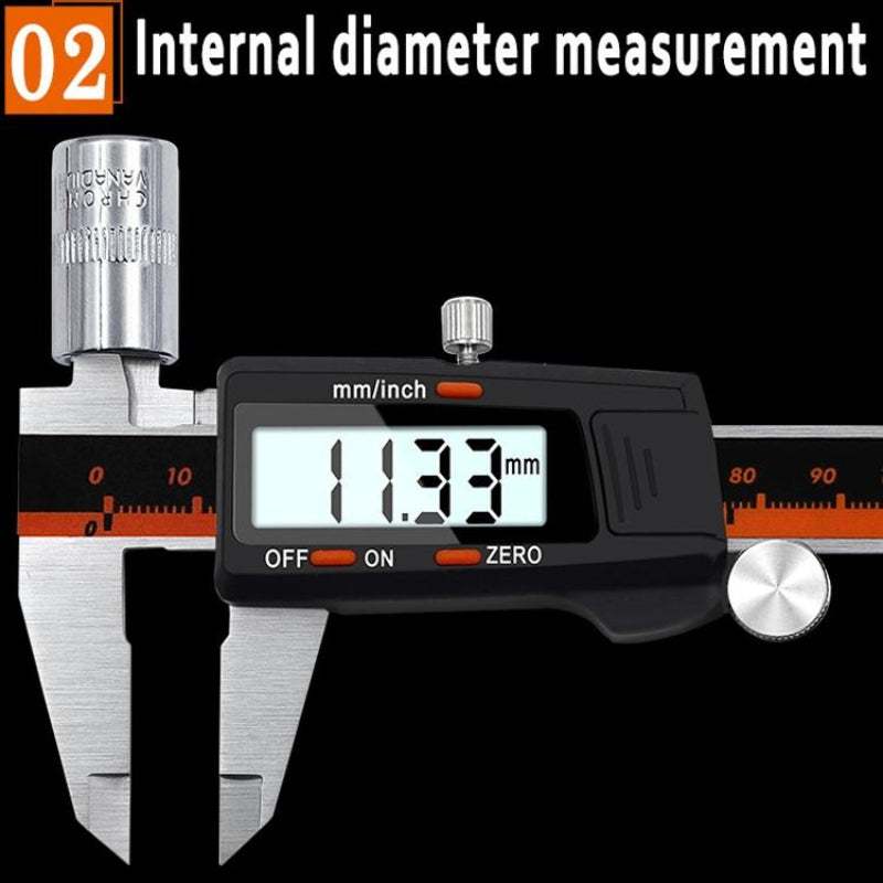 Digital Display Vernier Caliper 0 150Mm Stainless Steel Body